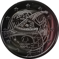 2 euro commémorative France 2024 - Jeux Olympiques 2024 de Paris - Tour Eiffel (coffret BE colorisée)