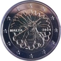 2 euro commémorative Malte 2024 - L'abeille Maltaise (coincard)
