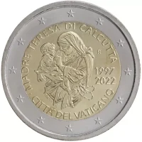 2 euro commémorative Vatican 2022 - Mère Teresa (coincard)