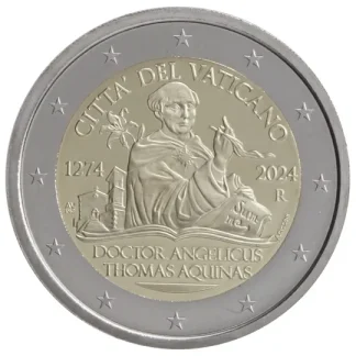 2 euro commémorative Vatican 2024 - Saint Thomas d'Aquin (coffret)