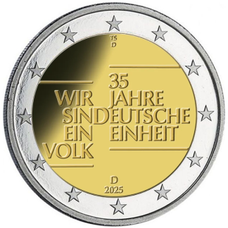 2 euro commémorative Allemagne 2025 - réunification allemande - atelier D