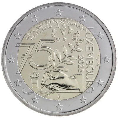 2 euro commémorative Luxembourg 2025 - déclaration de Robert Schuman