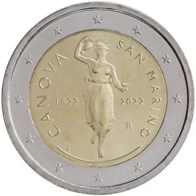 2 euro commémorative Saint Marin 2022 - Antonio Canova (coincard)