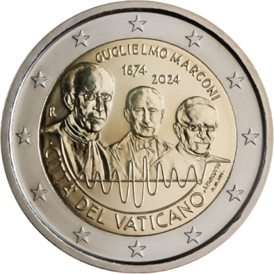 2 euro commémorative Vatican 2024 - Guglielmo Marconi (coincard)