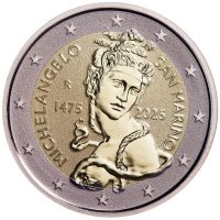 2 euro commémorative Saint Marin 2025 - Michelangelo (coincard)