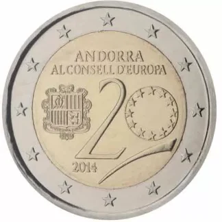 2 euro commémorative Andorre 2014 - Conseil de l'Europe (coincard)