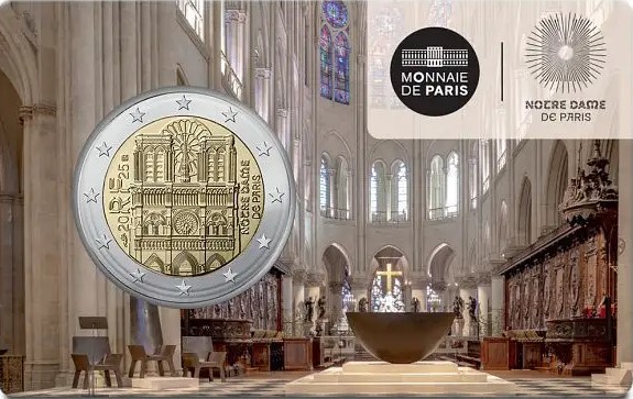 2 euro commémorative France 2025 - Notre Dame de Paris (coincard)