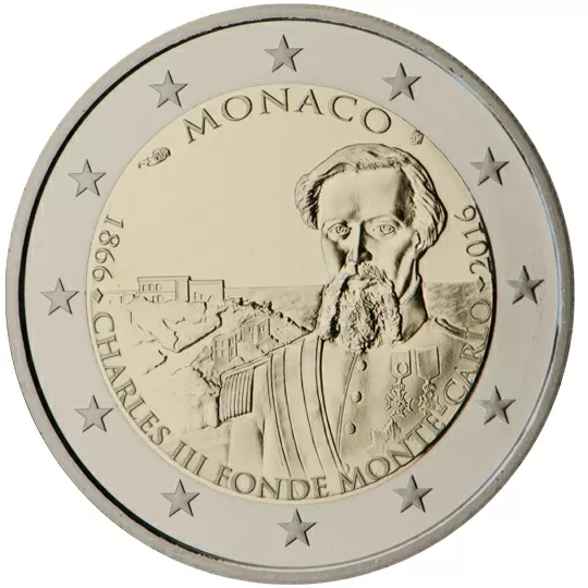 2 euro commémorative Monaco 2016 - Fondation de Monte-Carlo par Charles III (coffret)