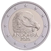 2 euro commémorative Andorre 2025 - Gypaète barbu (coincard)