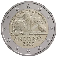 2 euro commémorative Andorre 2025 - Jeux des petits États d’Europe (coincard)