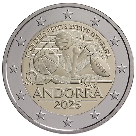 2 euro commémorative Andorre 2025 - Jeux des petits États d’Europe (coincard)
