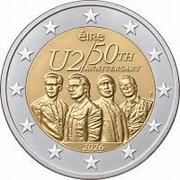 2 euro commémorative Irlande 2026 - 50e anniversaire du groupe U2 (coincard)